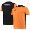 McLaren F1 fãs de equipes t camisetas de camisetas 2024 Summer Men's Formula 1 Racing Roupas de manga curta esportes ao ar livre de tamanho rápido