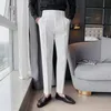 Men039s Suits Blazers İngiliz Tarzı Erkekler İş Rahat Renk Pantolonları Erkek Yüksek Bel Düz Elbise Pantolon Kalitesi SLI9613307