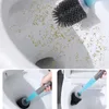 Silicone Toilet Brush For WC Accessories Add Detergent Wall-Mounted Cleaning Tools Home Bathroom Sets 220511