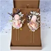 3PCSSET BRIDE MORI HEADDRESS HEADPIECES Dry Spets Princess Bohemian Country Flower Hair Pinch Set Korean Bridal Wedding Jewelry HA1918055