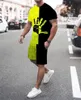 Summer Trend Men's Suit Casual Beach Shorts Suit Sea View 3D Printing Short Suit Ordinary O-Neck T-Shirt 2-Piece Set Outfit 220726