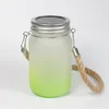 14oz Sublimatiegradiënt Mason Jar met handgreep Glass Tuimelaars Thermische overdracht Waterfles LED Koffie mokken BBA1300333