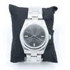 新しい素敵な自動 2813 ムーブメント 40 ミリメートルスムーズベゼル時計腕時計ステンレス鋼ブルー夜光ダークロジウムダイヤルメンズ腕時計