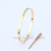 4mm dunne gouden armbanden armbanden Voor Vrouwen Mannen Titanium Staal liefhebbers Armband met doos 16-19cm bangle heren armbanden