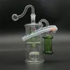 Cam mini bong berrak şeffaf kalın nargile sigara içme bongs percolator su boruları dab platformlar yağ brülör