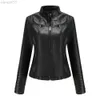 Femmes Moto Biker Zipper Veste Automne Printemps Moto Veste En Cuir Dames Noir Rouge Café Abricot Chaqueta Cuero Mujer L220801