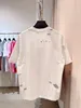 2022パリメンズTシャツデザイナートップスファッション夏コットンホワイトTシャツ女性セーター男性ジャケットラウンドカラーグレーTシャツレター3D印刷