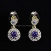 Dangle Chandelier Earrings Jewelry Wholesale Price Drop Women Fashion Purple White Synthetic Cz Ear Drops For Female Party Gift Delivery 2