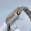 Montre classique pour hommes montre de luxe entièrement diamantée 41 mm mécanique automatique en acier inoxydable vert romain diamant numérique montres étanches