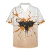 Chemises décontractées pour hommes Halloween Impression de chemise masculine Design 2022 Summer Men Vêtements lâches lâches à manches courtes V