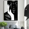 Schilderijen zwart gezicht witte handen canvas schilderen muurkunst voor woonkamer