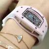 Luksusowa randka Richamill zegarek zegarek Business Rekrut RMS07-01 W pełni automatyczny mechaniczny proszek ceramiczny Tape FAIL KVX