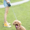 Hondenkragen ontleende riemen retrekkapel huisdier tractie touw automatisch duurzaam harnas kraag buiten wandelende uitbreiding van nylon puppy leads
