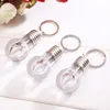 Party Favor LED Light Bulbs Keychain Pendant Spiral Colorful Gradient Lights Bulb Key Chain Creative Gifts keyring SN4488