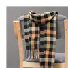 Winter Men British Style Plaid Scarf Fashion Wide Lattices Long Shawl Wrap Blanket Imitation Cashmere Warm Fringed