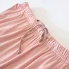 Feminino Sleepwear Awear Feminino Primavera/Verão Cor sólida Modal confortável com bolsos bilaterais calças de fechamento respiráveis ​​soltas Hom japonês