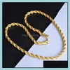 Kedjor halsband hängsmycken smycken guld 6mm 18k gyllene repkedja män halsband mode grossist - 0184ydhx drop leverans 2021 nt6bf