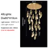 Modern Diamond Crystal Chandelier Lamps For Staircase Living Room Long LED Cristal Hanging Light Fixtures Gold Home Decor Luminaire