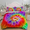 Bedding Sets Tie Dyed Duvet Cover Set Luxury Bed Colorful Cloth Kids Boys Girls Microfiber Quilt Covers King 2/3pcs DropshipBedding