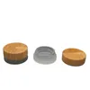 Couvercle en bois de bambou de haute qualité Échantillon portable Bouteille rechargeable 5g Pots de crème pour le visage vides Emballage cosmétique Pots de crème de soin en verre dépoli