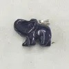 Colares pendentes por atacado 6pcs/lote de alta qualidade esculpida azul de pedra de areia animal elefante elefante pingentes fit colar jewelry fabricação