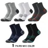 Men's Socks High Quality Lot Men's Casual Breathable Run Sports 5 Pairs Male Cotton Winter Black Men Large Size38-45Men's