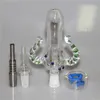 Hookahs 14mm nektar bong kit med titan nagelrökningsskål dab maträtt alla tjocka glasrör vattenrör mini bong