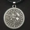 Pendant Necklaces Men Amulet Jewelry Viking Double War Horse Greek Latin Knights Templar Exquisite Commemorative Necklace Shi8763271