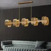 Lampade a sospensione Lampada da soffitto Artfan Light Designer di lusso semplice Morden City Vibe Tutto Rame Vetro Cristallo Sala da pranzo SoggiornoPendente