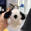 Keychains Lively Little Dog Car Key Pendant Keychain Real Cute Toys Puppy Keyring Bag Ornament Plush Doll Trinket Jewelry Gifts Miri22