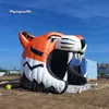 Tunnel de Football gonflable tête de tigre, mascotte d'animal de dessin animé, entrée d'équipe, Passage sportif soufflé pour Match de lycée