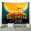 Tapestry Halloween Magic Castle Tapestry Horror Pumpkin Lamp Wall Decoration Li