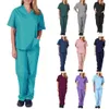 Eithexu Mulheres calças de duas peças e tops uniformes de uniforme de hospital da moda FIT MEDICAL SCRUBS STILIÇÕES SPA UNIFORNESS SALON DE BELAÇÃO uniforme