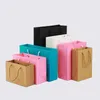 10st Papper Holiday Party Black White Cowhide Pink Blue Gift Simple Packaging Bag stöder anpassad tryckning 220706