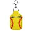 Portable Hand Sanitizer Cover Keychain Fotboll Basket Baseball Ball Läder Keychain Bag Pendant BBB14973