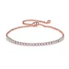 Bracelets de charme Mode Réglable Tennis Brillant Cristal Exquis Rond Pull Artistique Zircone Bracelet Pour Femmes BijouxCharm