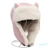 Beanie/Skull Caps Women Thicken Warm Earmuffs Ear-flapped Hat Winter Cold-proof Cotton Cat Ears Cap 2022