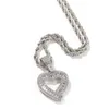Ny anlänt T fyrkantig kärleksform hänge halsband Koppar inlagt Cubic Zircon Heart Halsband