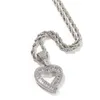 New Arrived T Square Love Shape Pendant Necklace Copper Inlaid Cubic Zircon Heart Necklace