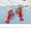 Fashion Trend Orecchini in metallo con cristalli rossi Statement Orecchini pendenti fini Accessori per gioielli di alta qualità per le donne