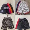 Män Team Basketball Shorts Just Don Short Sport Wear Pant med Pocket Zipper Sweatpants Hip Pop Lower Merion Michigan Wolverines North Fashion