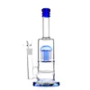 13.5-Inch Blue Mouthpiece Glass Bong with Tree to Honeycomb Percolator, 14mm Female Joint