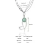 Pendant Necklaces Amorcome Imitation Pearl Paperclip Link Chain Clavicle Necklace Green Stone Irregular Heart Female Jewelry GiftPendant