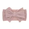 Mjuka bomullshår Tillbehör Barns hårband Baby Super Stretch Bowknot Girls Diy Big Bows Solid Headbands