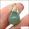 Arts And Crafts Arts Gifts Home Garden Delicate Waterdrop Natural Stone Chakra Charms Teardrop Shape Pendant Rose Quartz H Dhdvz