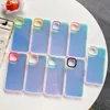 Étuis de luxe à dégradé laser pour iPhone 13 12 Mini 11 Pro Max X Xr Xs Max 7 8 Plus SE 2 Aurora Rainbow Housse en TPU souple antichoc