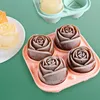 Summer rose cube tray with lid ball 4 grid maker home DIY silicone ice box chocolate mold kitchen gadgets 220618