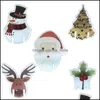 Christmas Decorations Festive Party Supplies Home Garden Red Wine Glass Cards Xmas New Year Dinner Ornaments 10Pcs Dh1Sz