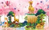 Custom papel de parede wall sticker 3d mural wallpapers animal children's room wall painting decoration murals