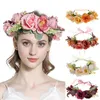 Headpieces Bohemian Flower Crown Floral Garland Huvudstycke Hårhår tyg prinsessor huvudbonader bröllop accessoriesheadpieces